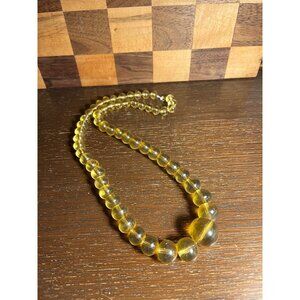 Vintage Yellow Graduated Bead Necklace